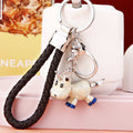 Three Dimensional Calf Keychains in Pink Gold and Silver Tone view 4