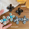 Textured Petal Flower Stud Earrings in Three Patterns view 3