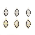 Enamel-Look And Crystal-Accented Gold Silver Leaf Alloy Charms in 2 Styles view 2