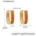 Double Row Crystal U Hoop Earrings in Seven Colorways view 7