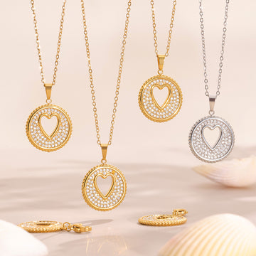 Fruit Charm and Round Heart Pendant Necklace Collection