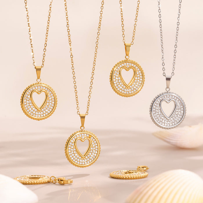 Fruit Charm and Round Heart Pendant Necklace Collection