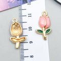 Zinc Alloy Enamel Tulip Flower charm pendant for DIY bracelet earring necklace making