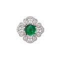 Green Silver Tone Flower Crystal Eight Designs Metal Brooch Pin view 4