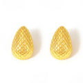 Gold Teardrop Mesh Scale Stud Earrings Copper Pair view 5