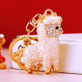 Crystal Alpaca Keychains in Six Pictured Enamel Colors view 1