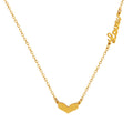 Love Heart Pendant Side Script Necklace Gold Rose Steel view 5