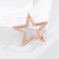 Five Point Star Openwork Crystal Two Designs Metal Brooch Pin view 4