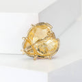 Red Enamel Ladybug Metal Brooch with Crystal Details view 3
