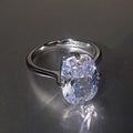 Silver Large Clear CZ Four-Prong Cushion Ring Styles view 4