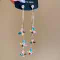 Gold Tone Colorful Crystal Butterfly Drop Earrings view 6