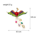 Red Gold Tone Phoenix Enamel Metal Brooch Pin for Jackets and Lapels view 2