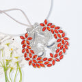Rhinestone Reindeer Wreath Christmas Ornament Three Colors view 7
