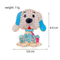 Pink Dog Crystal Two Designs Metal Brooch Pin for Jackets and Lapels view 2