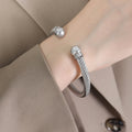 Twisted Cable Open Cuff Bracelet with Ball End Caps view 8