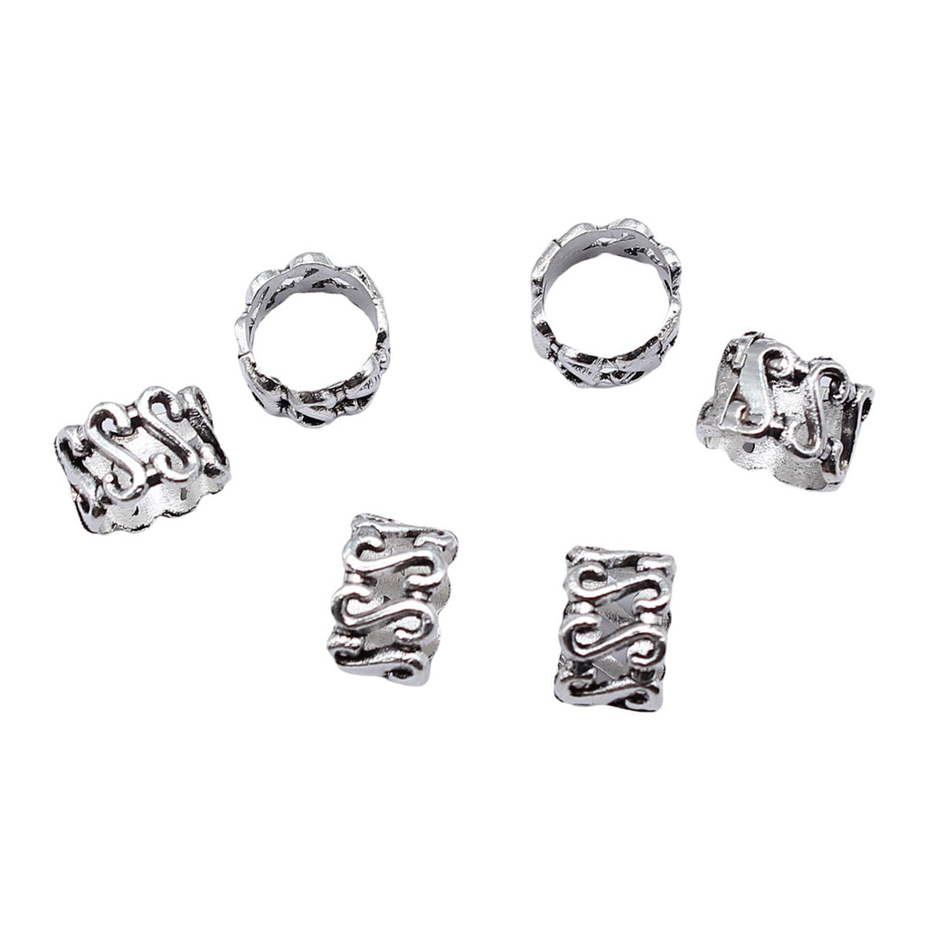 10x10x7mm 0.6g Antique Silver Zinc Alloy S Shape Design Large Hole Beads for Bracelet Making