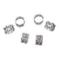 Scroll Pattern Square Large Hole Bead in Antique Silver view 3