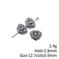 Antique Silver Floral Lock Shaped Bead for Jewelry Making view 3