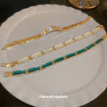 Gold Tone Belt Motif Link Bracelet With Clear Crystal Details view 3