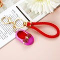 Jeweled Bow Shoe Keychains with Plain and Braided Strap Options view 3