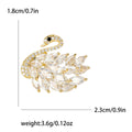Mini Crystal Swan Brooch Black Gold or Silver Tone Pin view 7