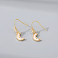 Gold Tone Long Crystal Hook Earrings with Geometric Charms view 3