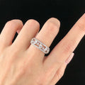 Open Heart and Round Stone Eternity Style Band Ring view 4