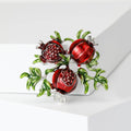 Red Pomegranate Cluster Brooch in Gold or Silver Tone view 2