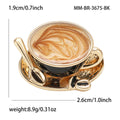 Coffee Cup Brooch with Saucer and Spoon in Three Colors view 4