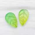 Translucent Glass Leaf Charms in Nine Green and Iridescent Finishes view 8