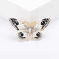 Gold Tone Enamel Butterfly Brooch Rhinestone Wing Pin view 6