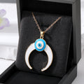 Gold and Silver Tone Enamel Evil Eye Pendant Necklaces view 3