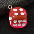 Acrylic Dice Charm Pendant With Silver-Tone Loop Fourteen Colors view 9
