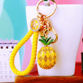 Crystal Pineapple Keychain with Gold Tone Ring and Lobster Clasp view 4