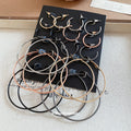 Mixed Metal Slim Hoop Earring Set with Twenty Pieces view 1