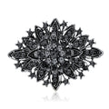 Oval Crystal Floral Brooch in Six Color Variants for Jackets and Scarves view 1