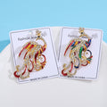 Colorful Crystal Phoenix Brooch with Curled Tail Decorative Clothing Pin view 3
