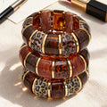 Leopard Pattern Resin Stretch Bracelet in Three Colorways view 3