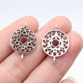 Filigree Heart and Round Connector Charms in Two Finishes view 3