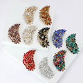 Rhinestone Floral Leaf Cluster Brooch Ten Colorways view 1
