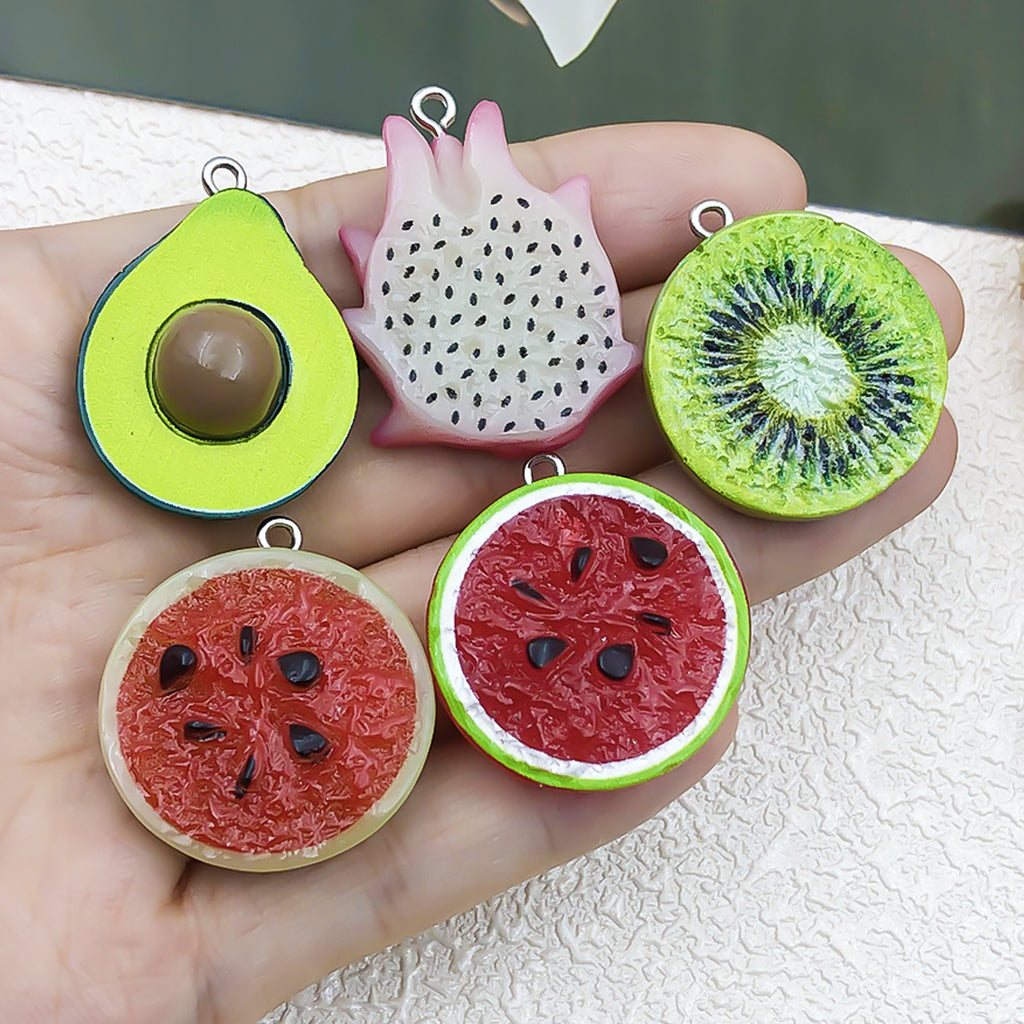 Resin 3D Simulated Fruit Charm Pendant for DIY Bracelet Necklace Keychain Jewelry Making