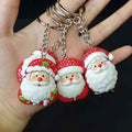 Red White Santa Resin Keychains Silver Ring Five Styles view 4