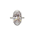Oversized Oval Solitaire Pave Band Ring In Silver Tone view 4