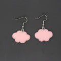 Silver Tone Pastel Cloud Resin Hook Earrings in Five Colors view 9