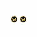 Black Disc Butterfly Earrings Stud Gold Bow Silver Flower Drops view 5