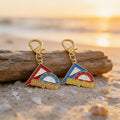 Study Hard Ruler Protractor Enamel Lobster Clasp Keychain view 3