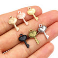 Heart Bow Key Metal Charms in Eight Finish Options view 1
