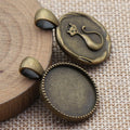Round Cat Relief Cabochon Setting Tray Metal Pendants view 4