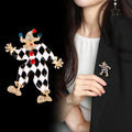 Black White Clown Enamel Metal Brooch Pin for Jackets and Lapels view 4