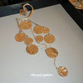 Gold Tone Textured Disc Cascade Single Ear Cuff Statement Jewelry view 4